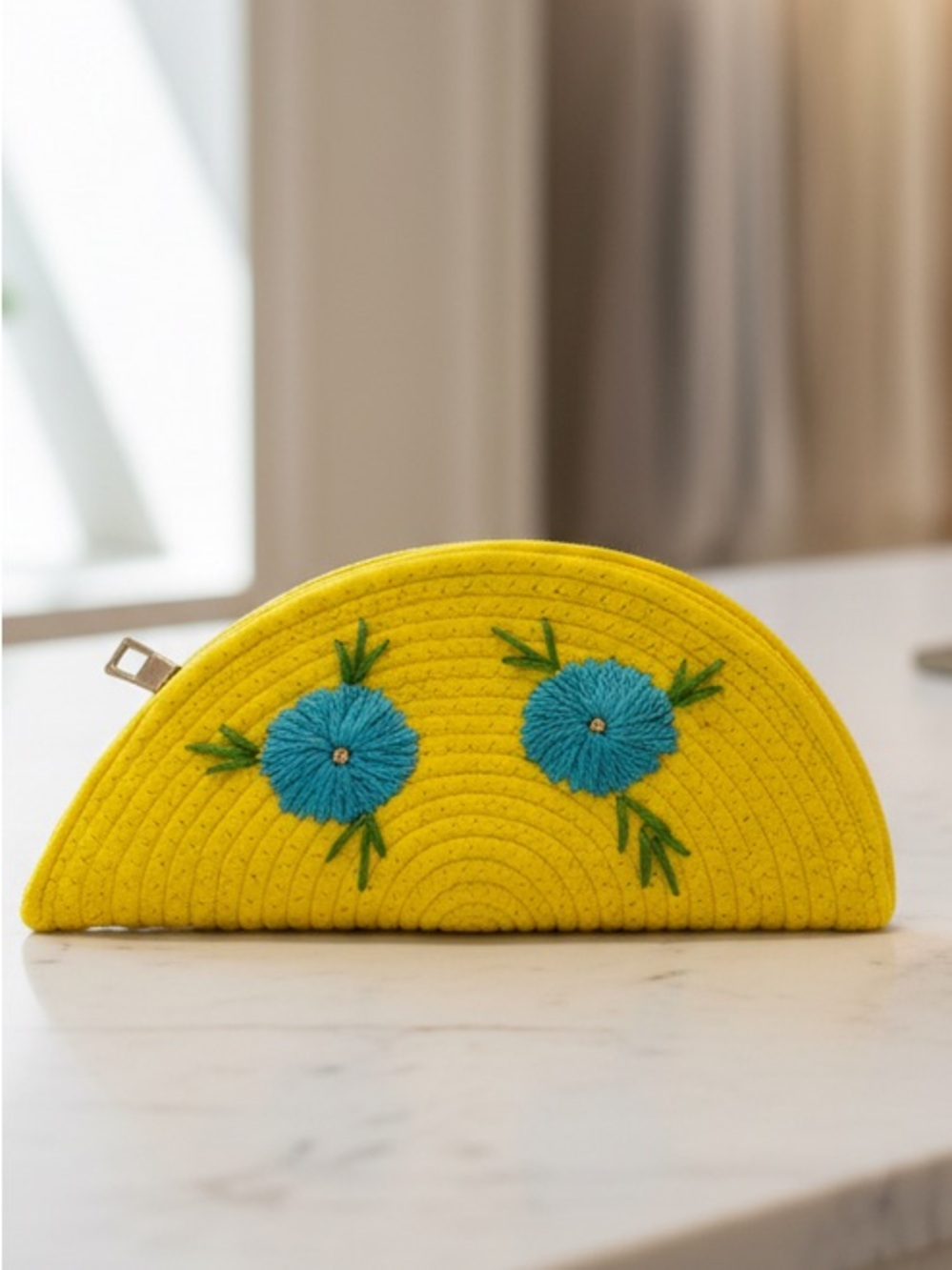 Handwoven Embroidered Jute Clutch Pouch Bag